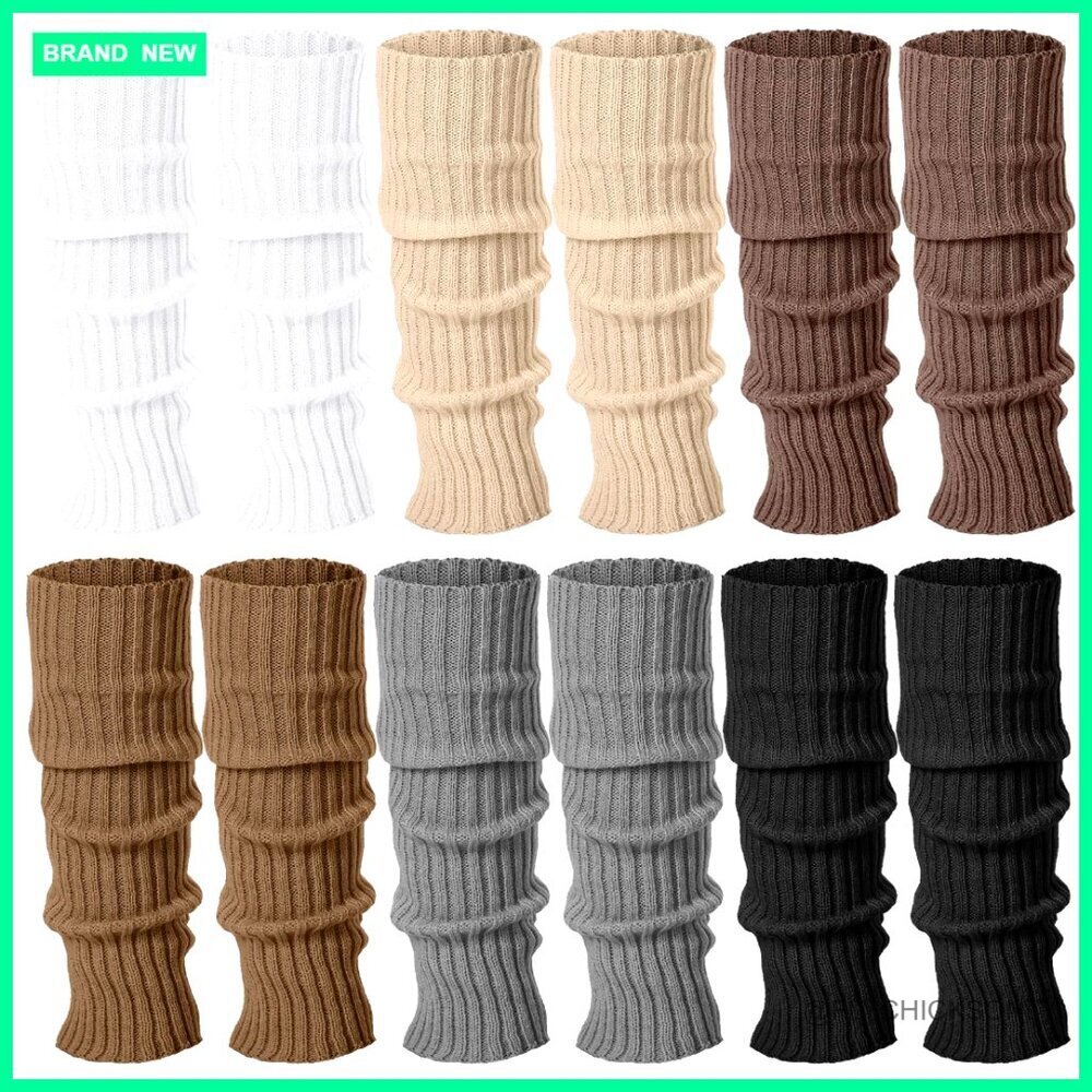 6 Pairs Knitted Leg Warmers Japanese Style Loose Socks Kawaii